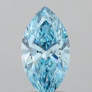 1.7ct MARQUISE Fancy Vivid Blue VVS2 Coloured Lab diamond