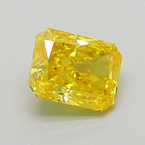 0.72ct RADIANT Fancy Vivid Yellow VS1 Coloured Lab diamond