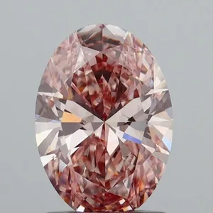 1.06ct OVAL Fancy Vivid Brownish Pink VS1 Coloured Lab diamond