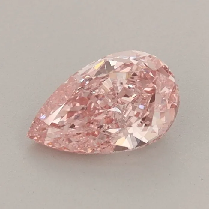 0.68ct PEAR Fancy Vivid Pink VS1 Coloured Lab diamond