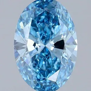 1.01ct OVAL Fancy Vivid Blue VS2 Coloured Lab diamond