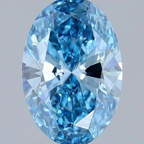 1.01ct OVAL Fancy Vivid Blue VS2 Coloured Lab diamond