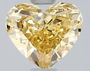 0.81ct HEART Fancy Intense Yellow VVS2 Coloured Lab diamond