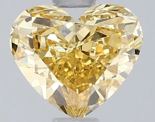 0.81ct HEART Fancy Intense Yellow VVS2 Coloured Lab diamond