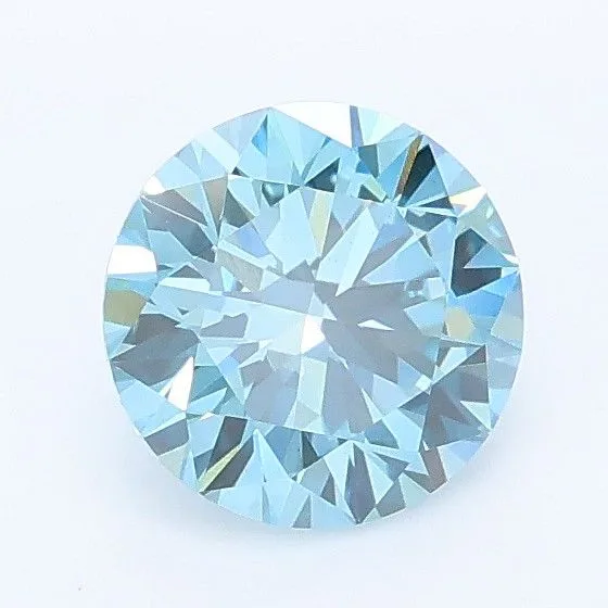 0.96ct ROUND Fancy Vivid Blue VS2 Coloured Lab diamond
