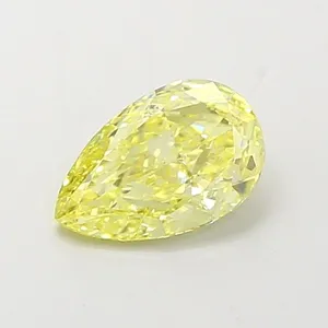 0.86ct PEAR Fancy Intense Yellow VS1 Coloured Lab diamond