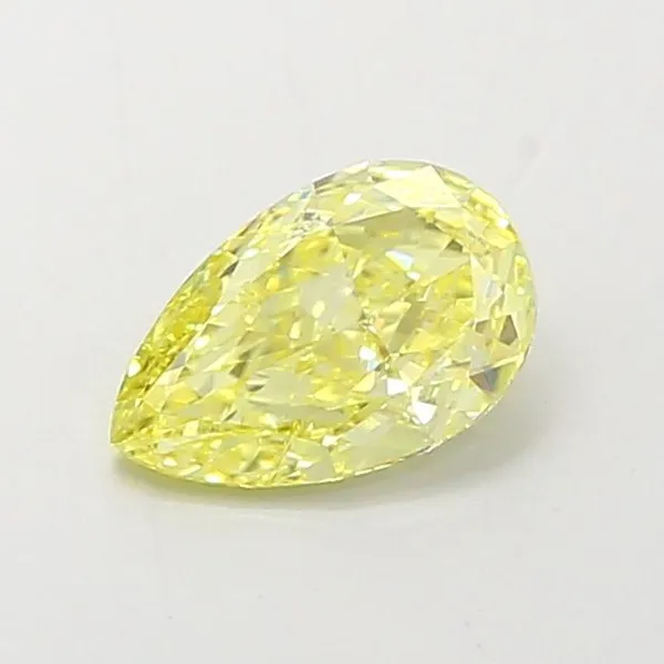 0.86ct PEAR Fancy Intense Yellow VS1 Coloured Lab diamond