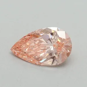 0.4ct PEAR Fancy Vivid Pink VVS2 Coloured Lab diamond