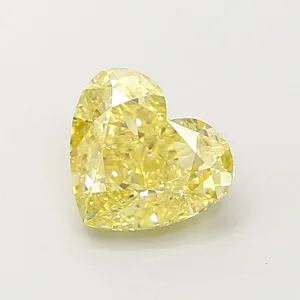 1.51ct HEART Fancy Yellow VS1 Coloured Lab diamond