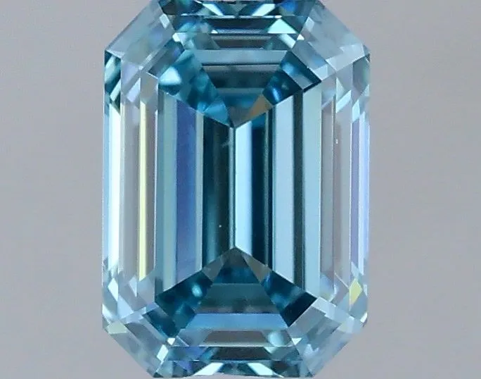 1.06ct EMERALD Fancy Vivid Blue VS2 Coloured Lab diamond
