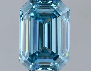 1.06ct EMERALD Fancy Vivid Blue VS2 Coloured Lab diamond