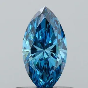 0.47ct MARQUISE Fancy Vivid Blue VS2 Coloured Lab diamond