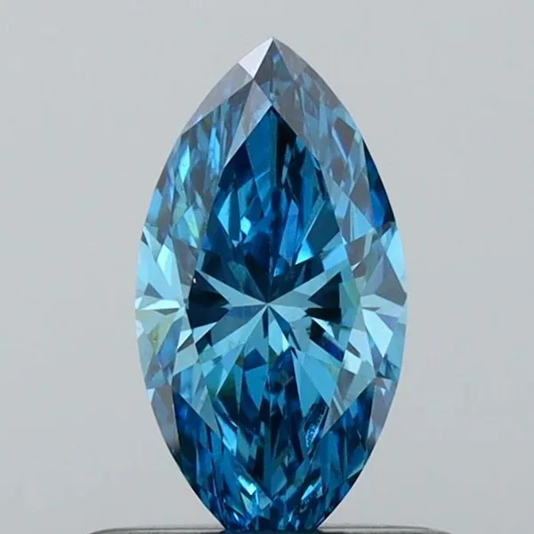 0.47ct MARQUISE Fancy Vivid Blue VS2 Coloured Lab diamond