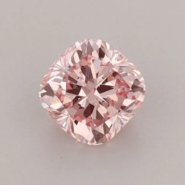 0.79ct CUSHION Fancy Vivid Pink VS1 Coloured Lab diamond
