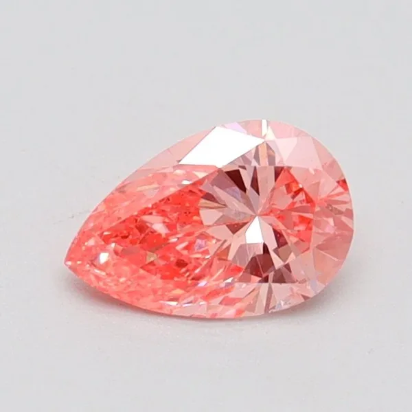 0.5ct PEAR Fancy Vivid Pink SI1 Coloured Lab diamond