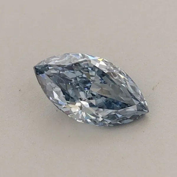 0.37ct MARQUISE Fancy Vivid Blue VVS2 Coloured Lab diamond