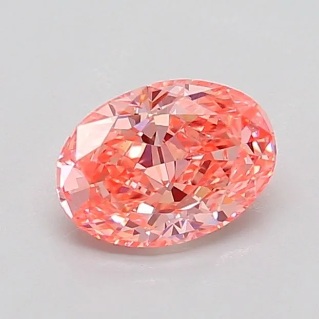 0.85ct OVAL Fancy Vivid Pink VS2 Coloured Lab diamond