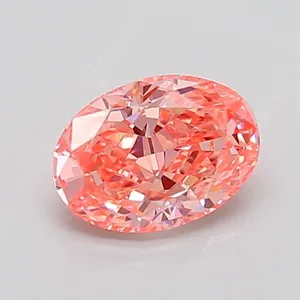 0.85ct OVAL Fancy Vivid Pink VS2 Coloured Lab diamond