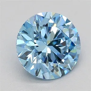 0.71ct ROUND Fancy Vivid Blue VVS2 Coloured Lab diamond