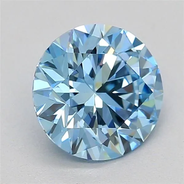 0.71ct ROUND Fancy Vivid Blue VVS2 Coloured Lab diamond