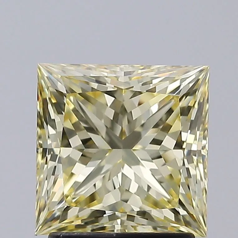 2.05ct PRINCESS Fancy Yellow VVS2 Coloured Lab diamond