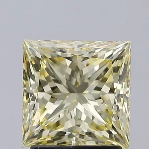 2.05ct PRINCESS Fancy Yellow VVS2 Coloured Lab diamond