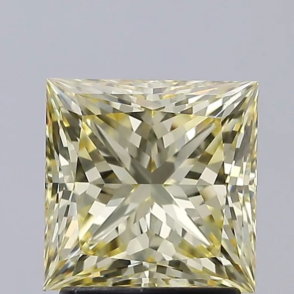 2.05ct PRINCESS Fancy Yellow VVS2 Coloured Lab diamond