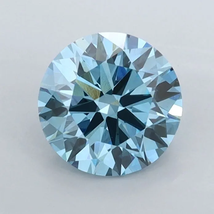1.01ct ROUND Fancy Vivid Blue VVS2 Coloured Lab diamond