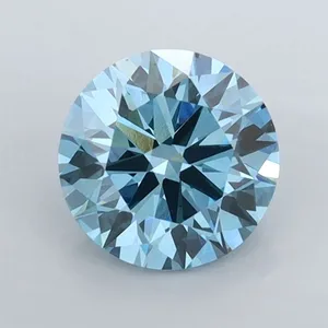 1.01ct ROUND Fancy Vivid Blue VVS2 Coloured Lab diamond