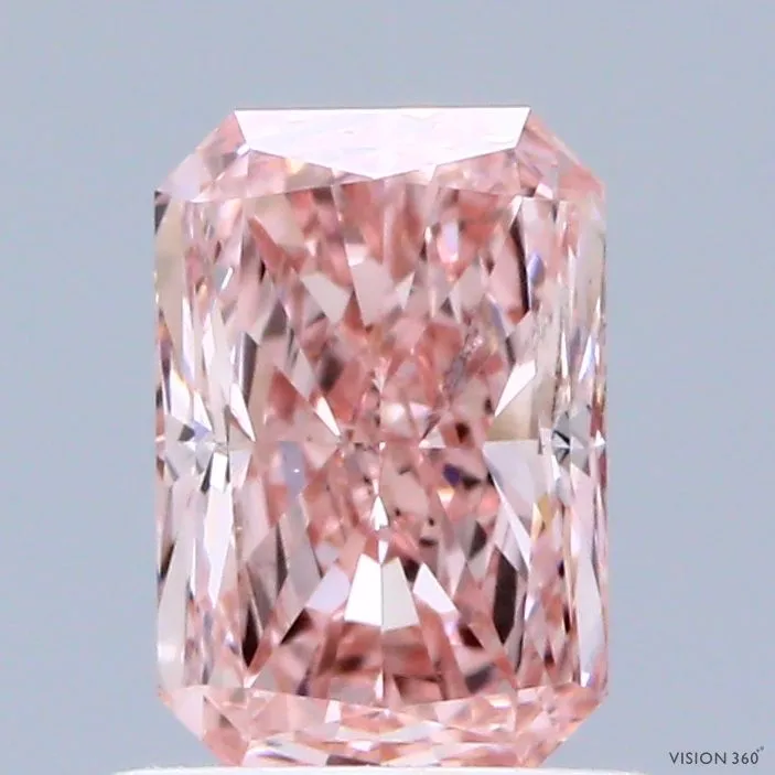 1.00ct RADIANT Fancy Intense Pink VS2 Coloured Lab diamond