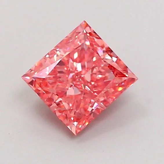 1.04ct PRINCESS Fancy Vivid Pink VVS2 Coloured Lab diamond