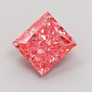 1.04ct PRINCESS Fancy Vivid Pink VVS2 Coloured Lab diamond