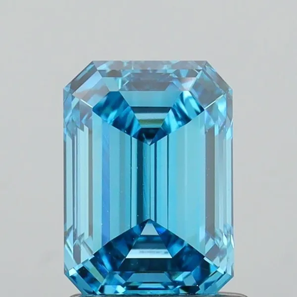 1.54ct EMERALD Fancy Vivid Blue VS1 Coloured Lab diamond