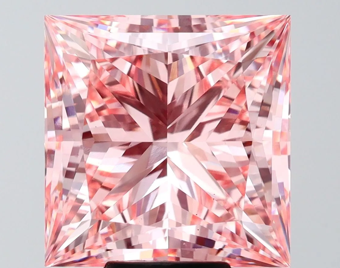 10.32ct PRINCESS Fancy Vivid Pink VS1 Coloured Lab diamond