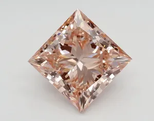 4.01ct PRINCESS Fancy Intense Brownish Pink VS1 Coloured Lab diamond