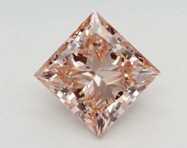 4.01ct PRINCESS Fancy Intense Brownish Pink VS1 Coloured Lab diamond