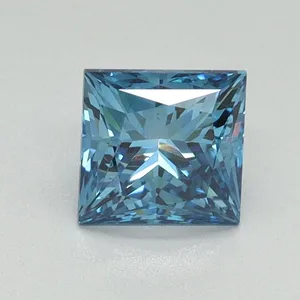 0.96ct PRINCESS Fancy Vivid Blue VS2 Coloured Lab diamond