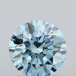 0.86ct ROUND Fancy Vivid Blue VS1 Coloured Lab diamond