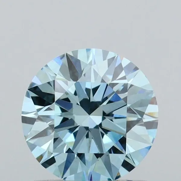 0.86ct ROUND Fancy Vivid Blue VS1 Coloured Lab diamond