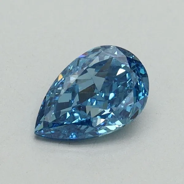 0.52ct PEAR Fancy Vivid Blue VS2 Coloured Lab diamond