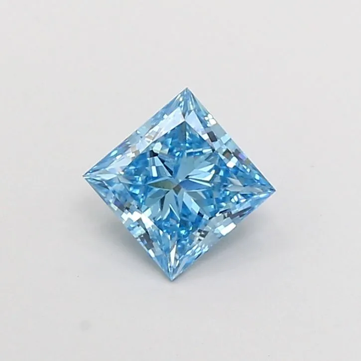 1.01ct PRINCESS Fancy Vivid Blue VS1 Coloured Lab diamond