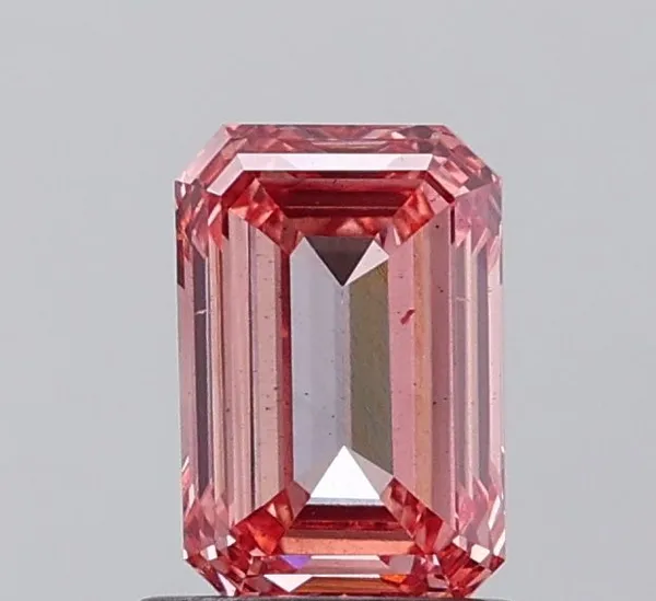 1.17ct EMERALD Fancy Intense Pink VS2 Coloured Lab diamond