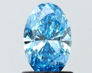 1.03ct OVAL Fancy Vivid Blue VS1 Coloured Lab diamond