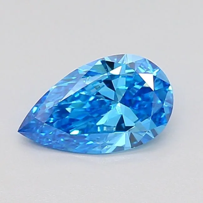 0.71ct PEAR Fancy Vivid Blue VS1 Coloured Lab diamond