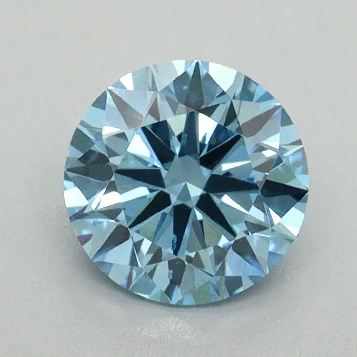 0.96ct ROUND Fancy Vivid Blue SI1 Coloured Lab diamond