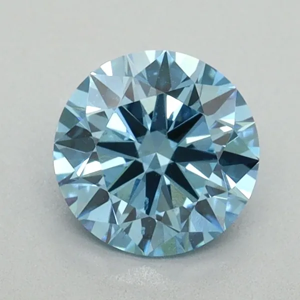 0.96ct ROUND Fancy Vivid Blue SI1 Coloured Lab diamond