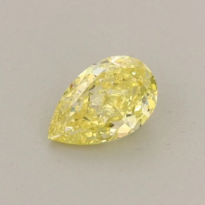 0.35ct PEAR Fancy Vivid Yellow VVS2 Coloured Lab diamond