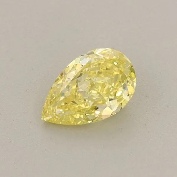 0.35ct PEAR Fancy Vivid Yellow VVS2 Coloured Lab diamond