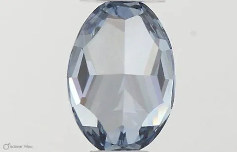 0.43ct OVAL Fancy Vivid Blue VS1 Coloured Lab diamond