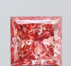 2.89ct PRINCESS Fancy Vivid Pink VS2 Coloured Lab diamond
